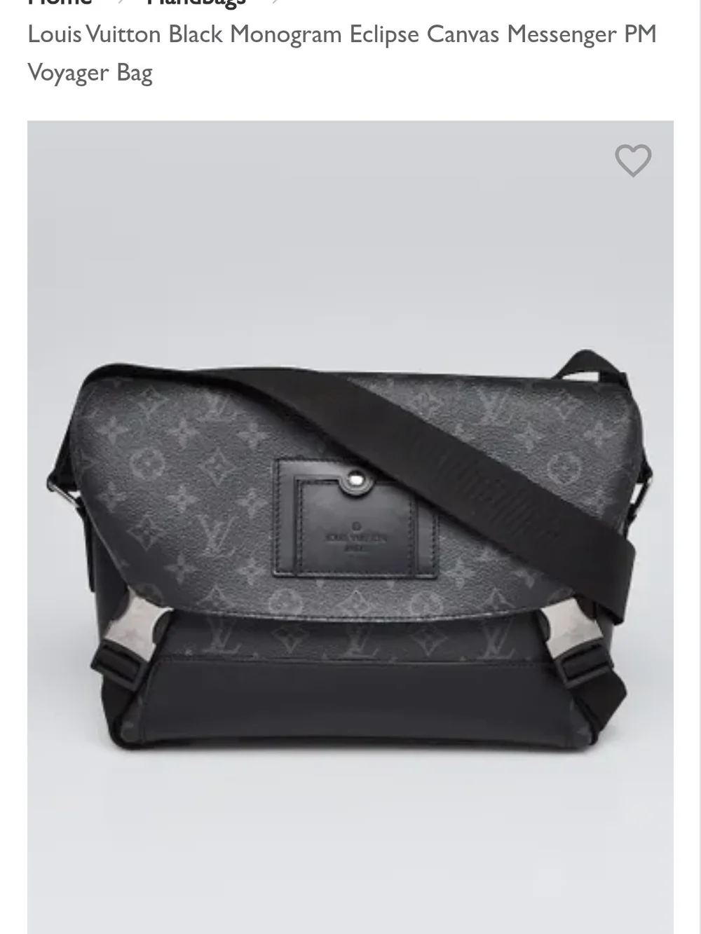 Louis Vuitton Black Monogram Eclipse Canvas Messenger Bag